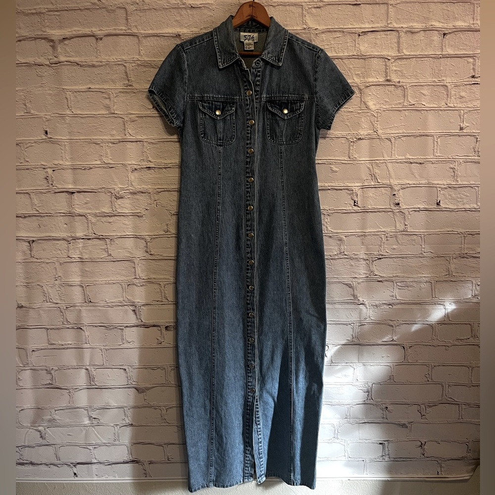 Vintage Denim Maxi Dress